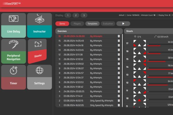 Split-screen view of real-time skating analysis and instructional video on Fusion Skating Subpacket system